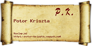 Potor Kriszta névjegykártya